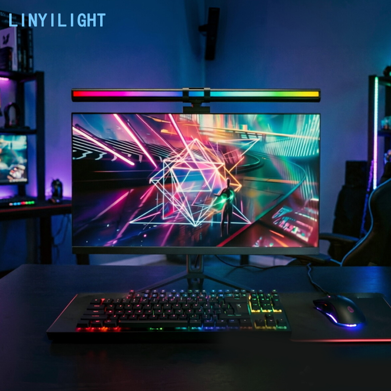 Home Office Work Table - 60/80cm RGB Light LED Monitor Light