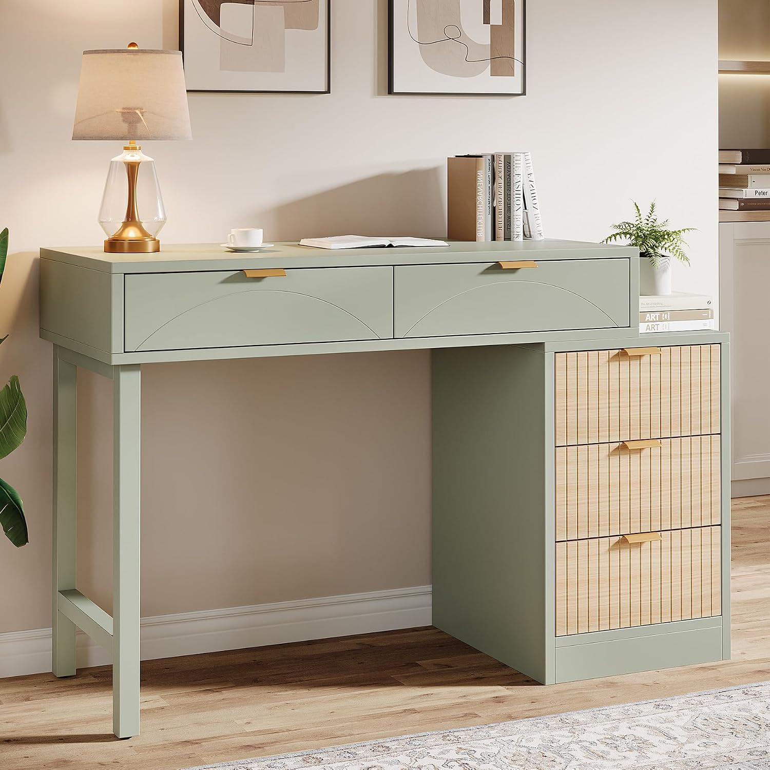 Desk Drawer Small - Computer Desk with 5 Drawers Reversible