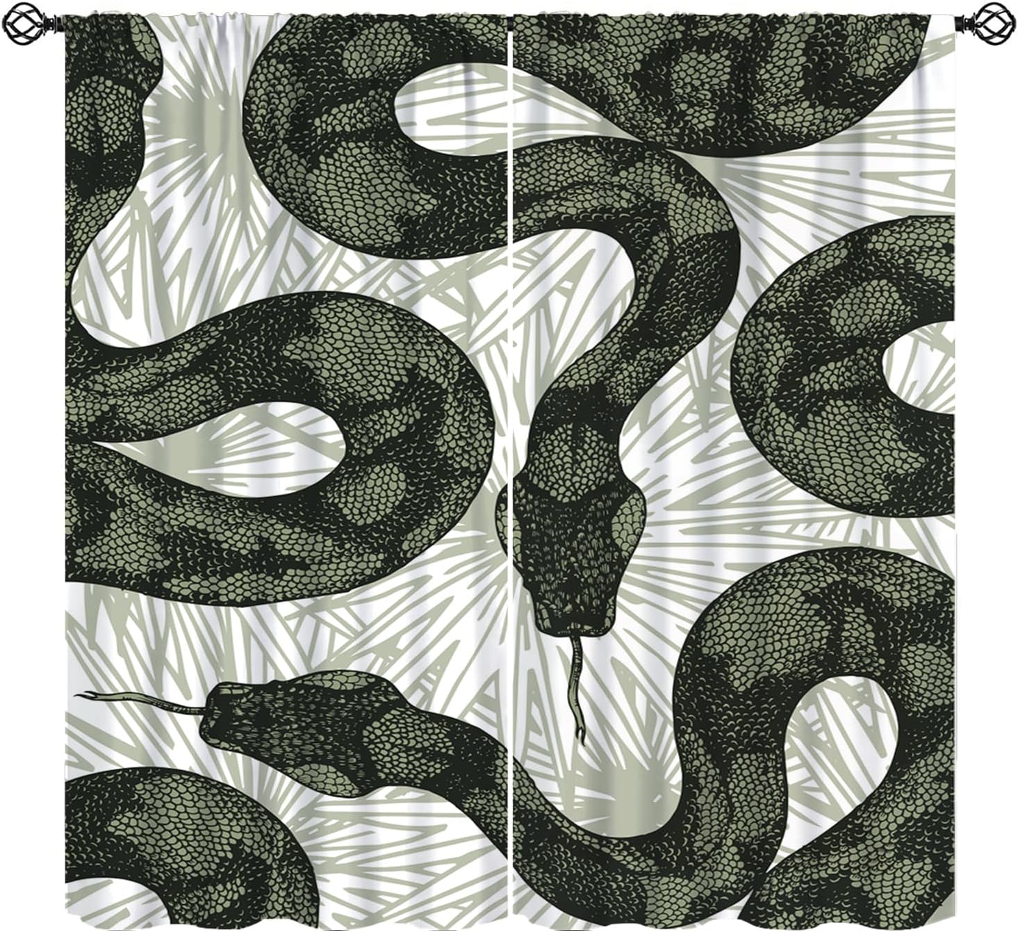 Home Office Questions - Graphic Snake Question Mark Print Curtain