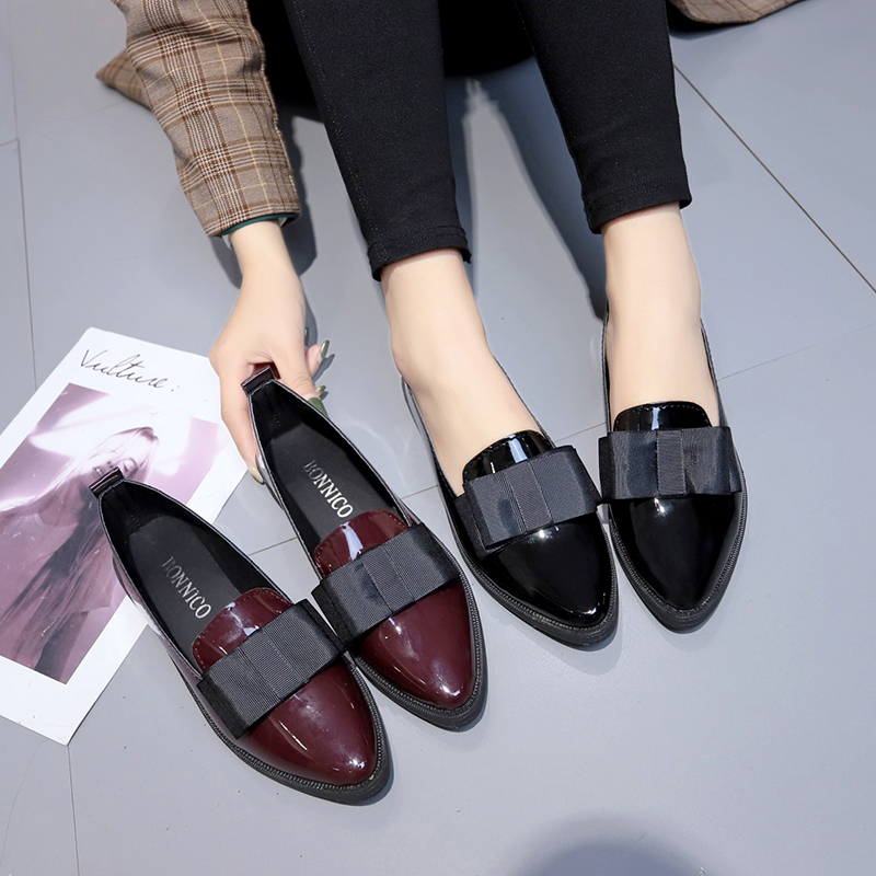 Home Office Size - Black/ Wine Red Patent Leather Pointed