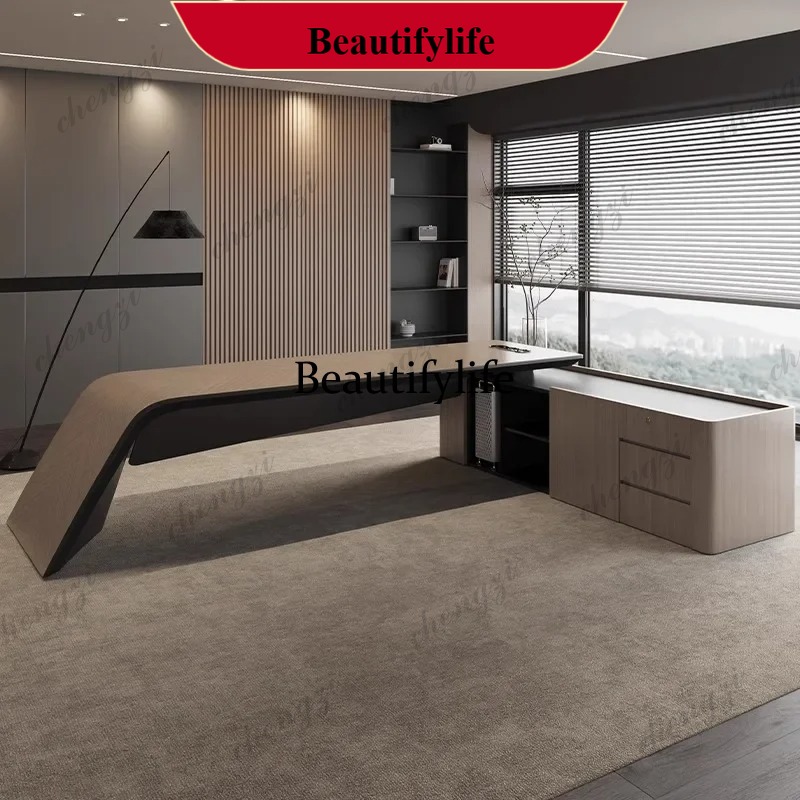Home Office Work Table - E153 Office Furniture Storage Luxury Executive