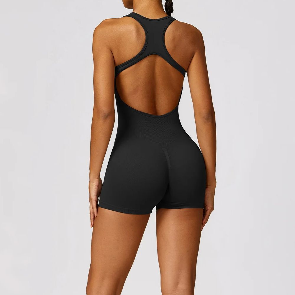 Home Office Romance - Sexy Back Jumpsuit Gym Set Women