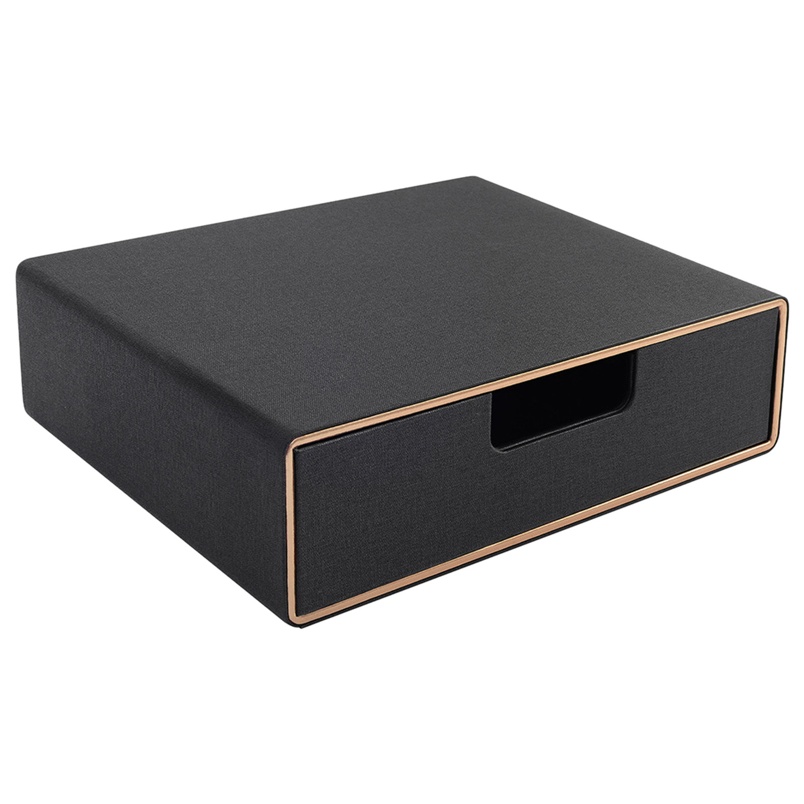 Office Drawer Organizer - Desktop Document Organizer Drawer Black PU