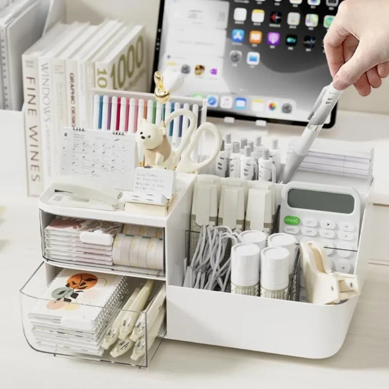 Office Drawer Organizer - 1Pcs Desktop Cosmetics Organizer with Drawers