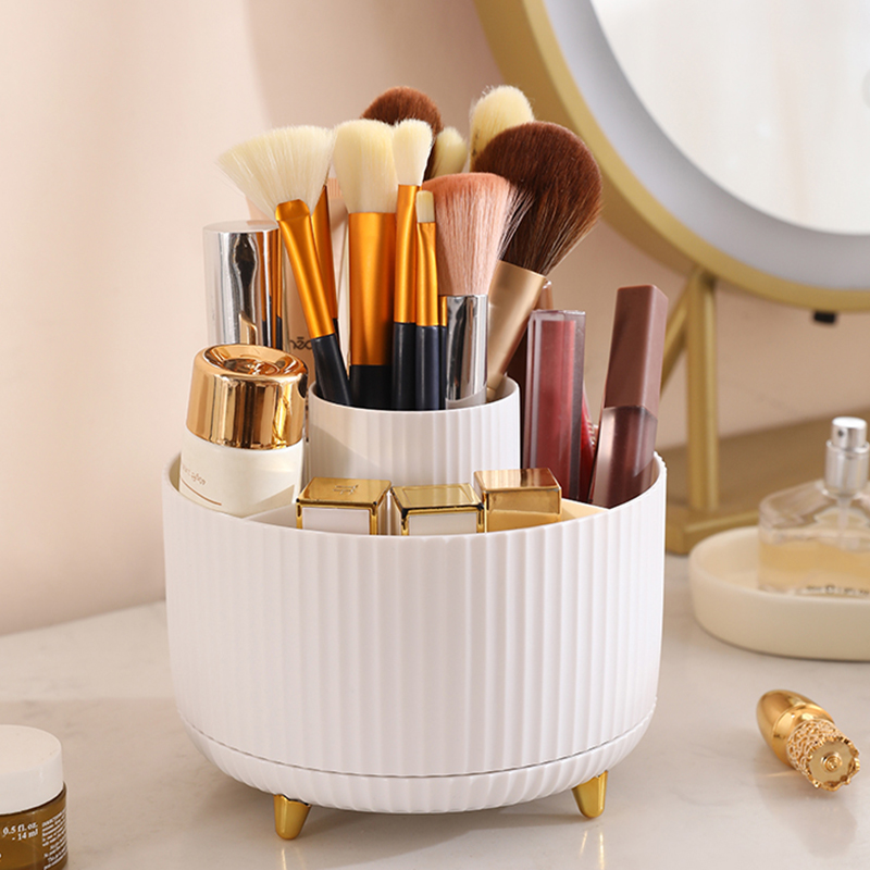 Home Office Work Table - 1Pcs 360° Rotating Makeup Brush Holder