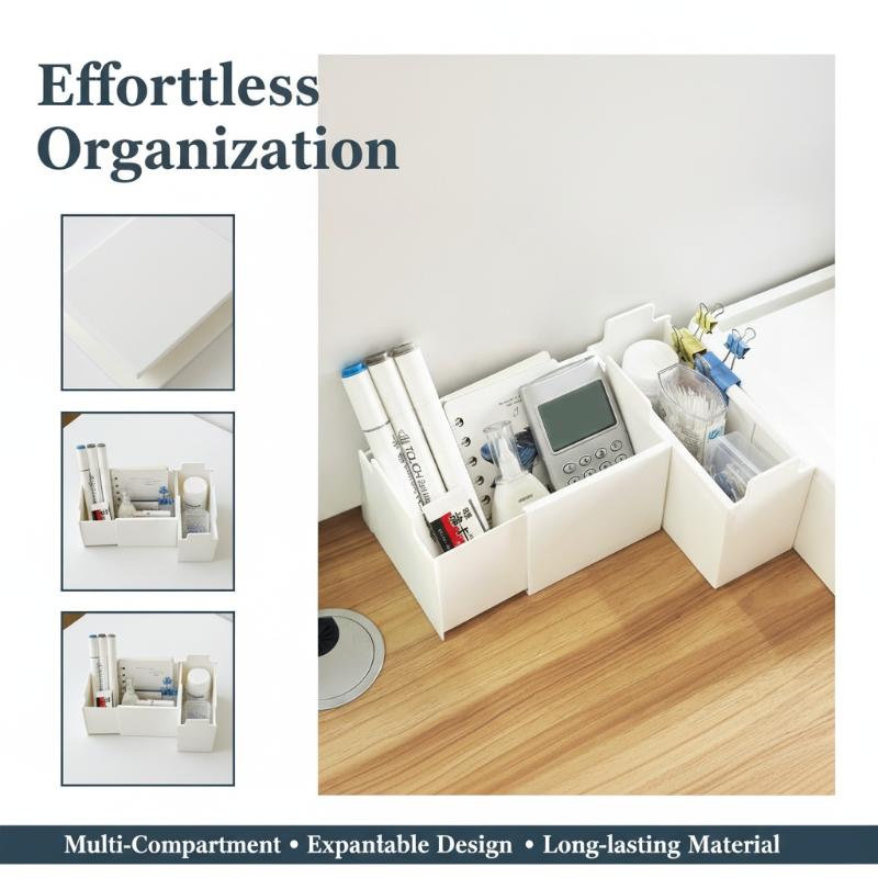 Office Drawer Organizer - Drawer Divider Adjustable Plastic for Kitchen