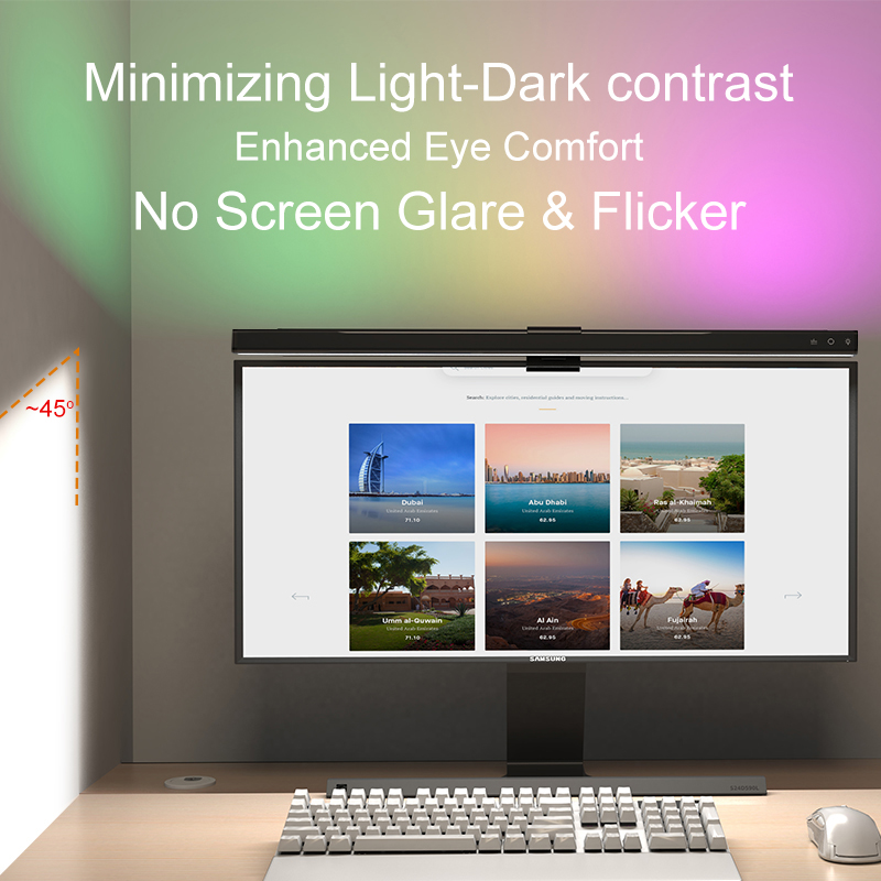 60/80cm RGB Light LED Monitor  - Home Office Work Table ulasan dan harga