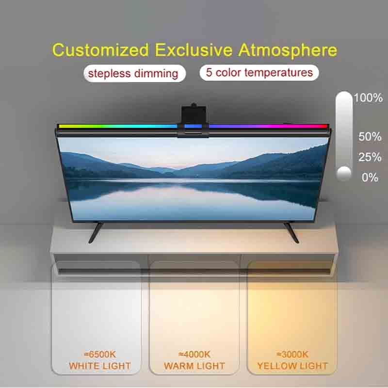 60/80cm RGB Light LED Monitor  - Home Office Work Table ulasan dan harga