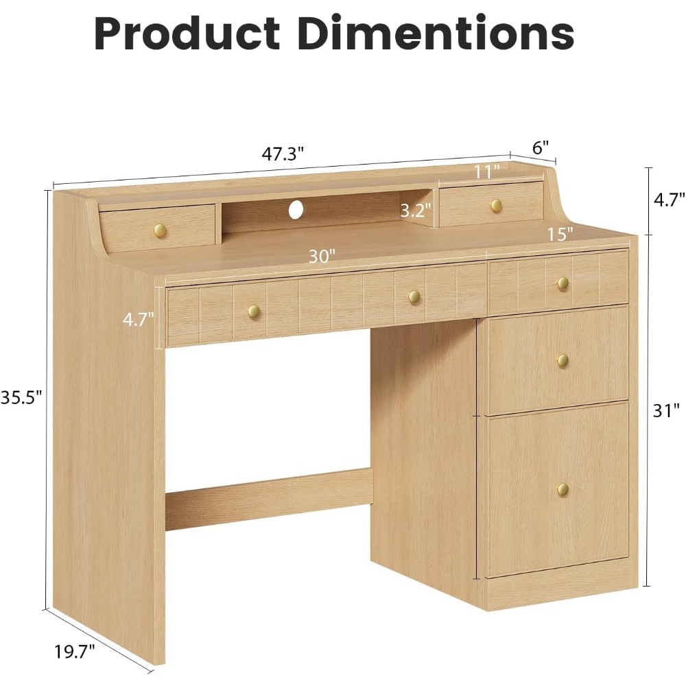 Office Desk with Drawers, 47