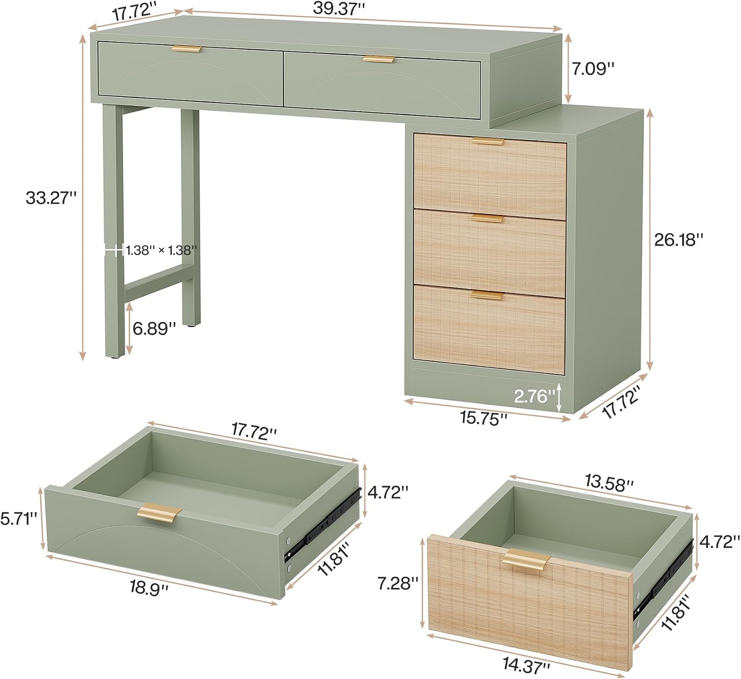 Computer Desk with 5 Drawers R - Desk Drawer Small ulasan dan harga