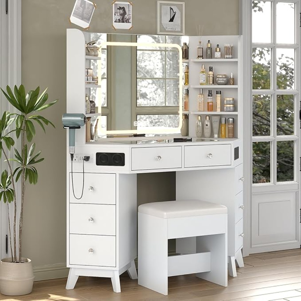 Corner Vanity Desk with Blueto - Desk Drawer Small ulasan dan harga