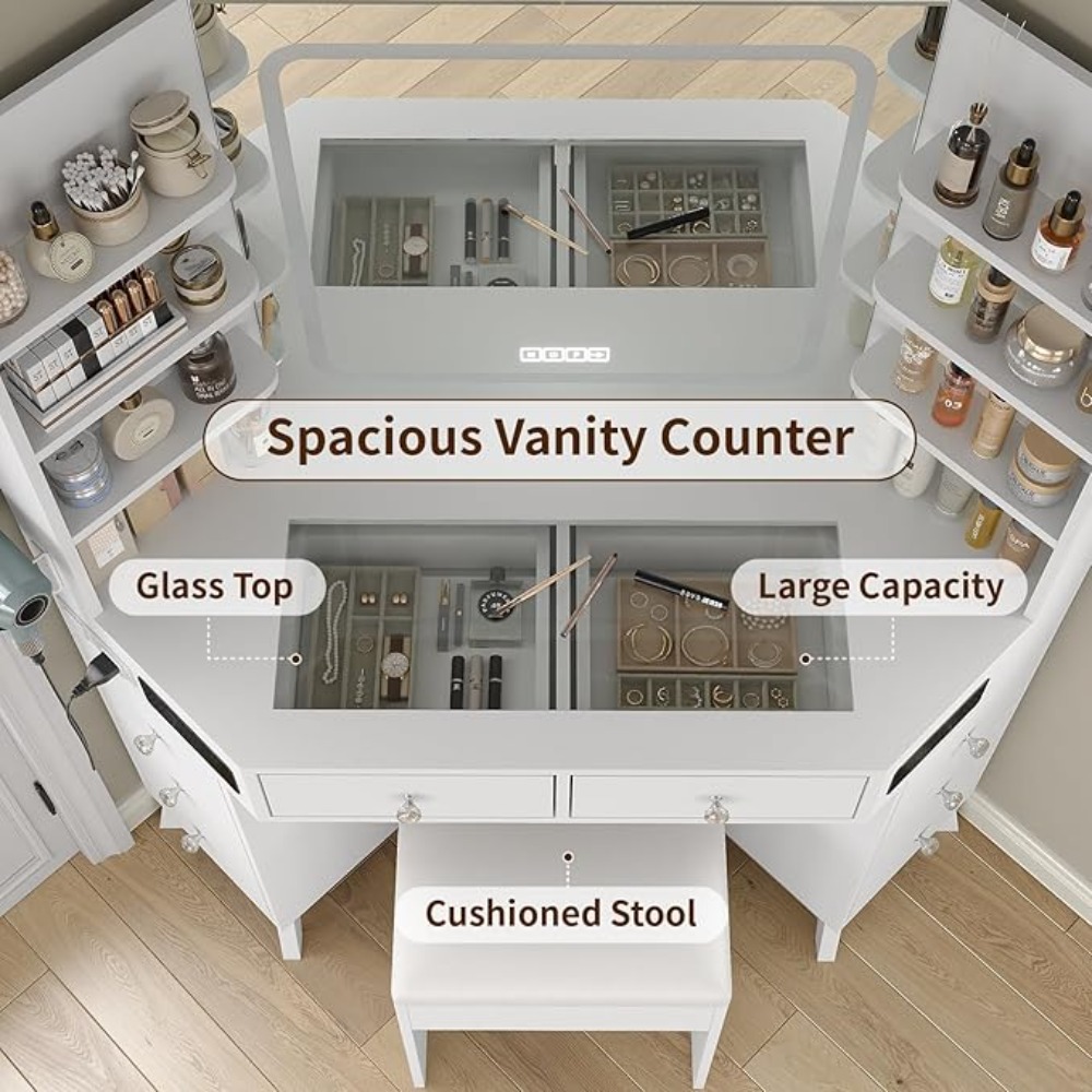 Corner Vanity Desk with Blueto - Desk Drawer Small ulasan dan harga
