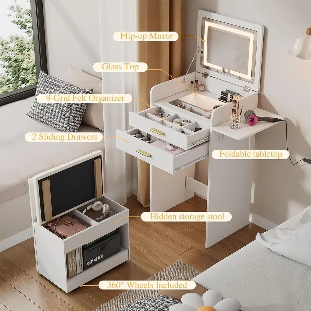 Compact Vanity Desk with Lip T - Desk Drawer Small ulasan dan harga