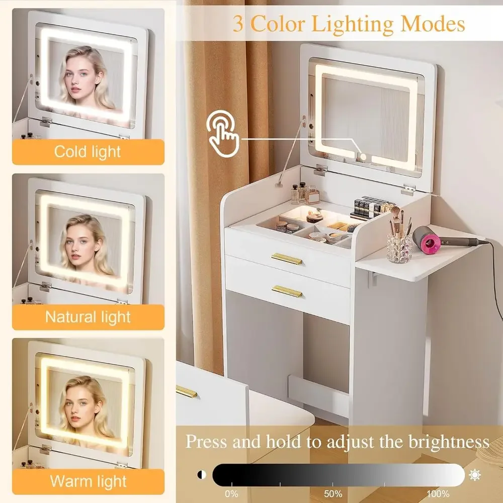 Compact Vanity Desk with Lip T - Desk Drawer Small ulasan dan harga