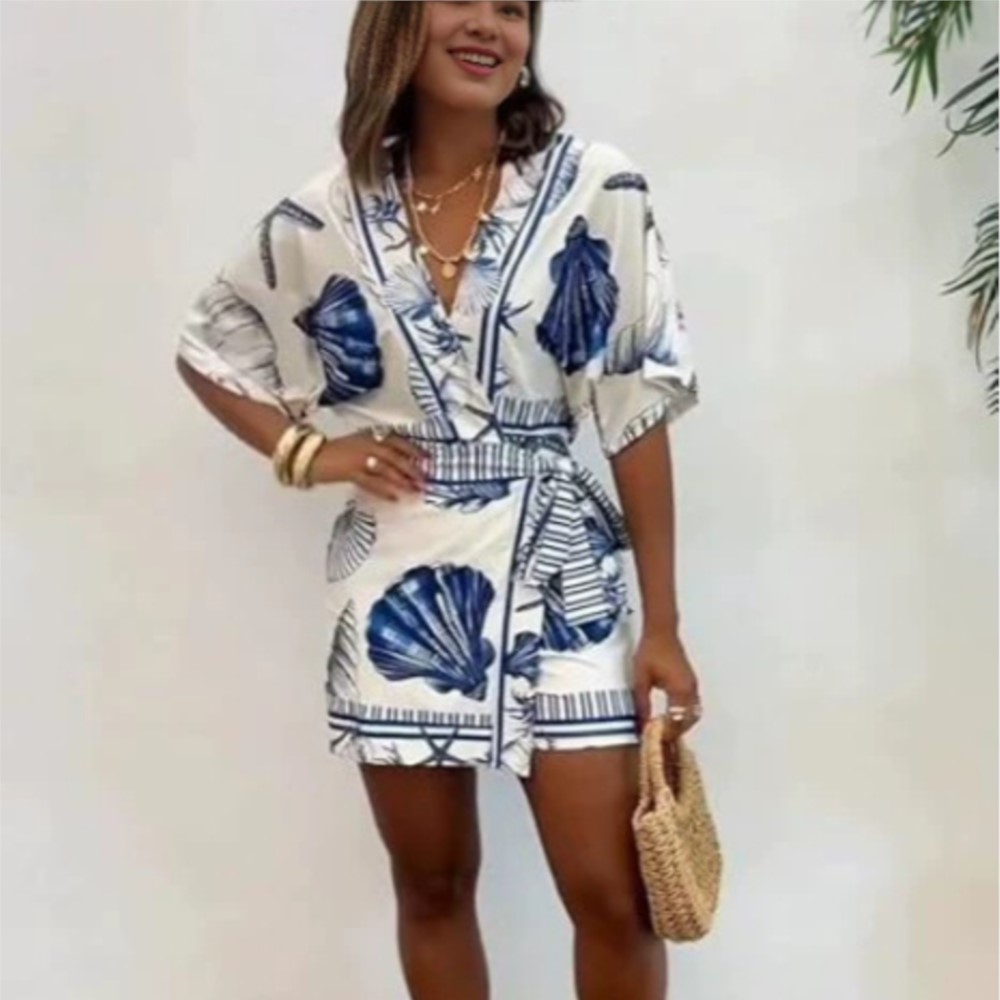 Fashion Printed Short Sleeve W - Home Office Romance ulasan dan harga