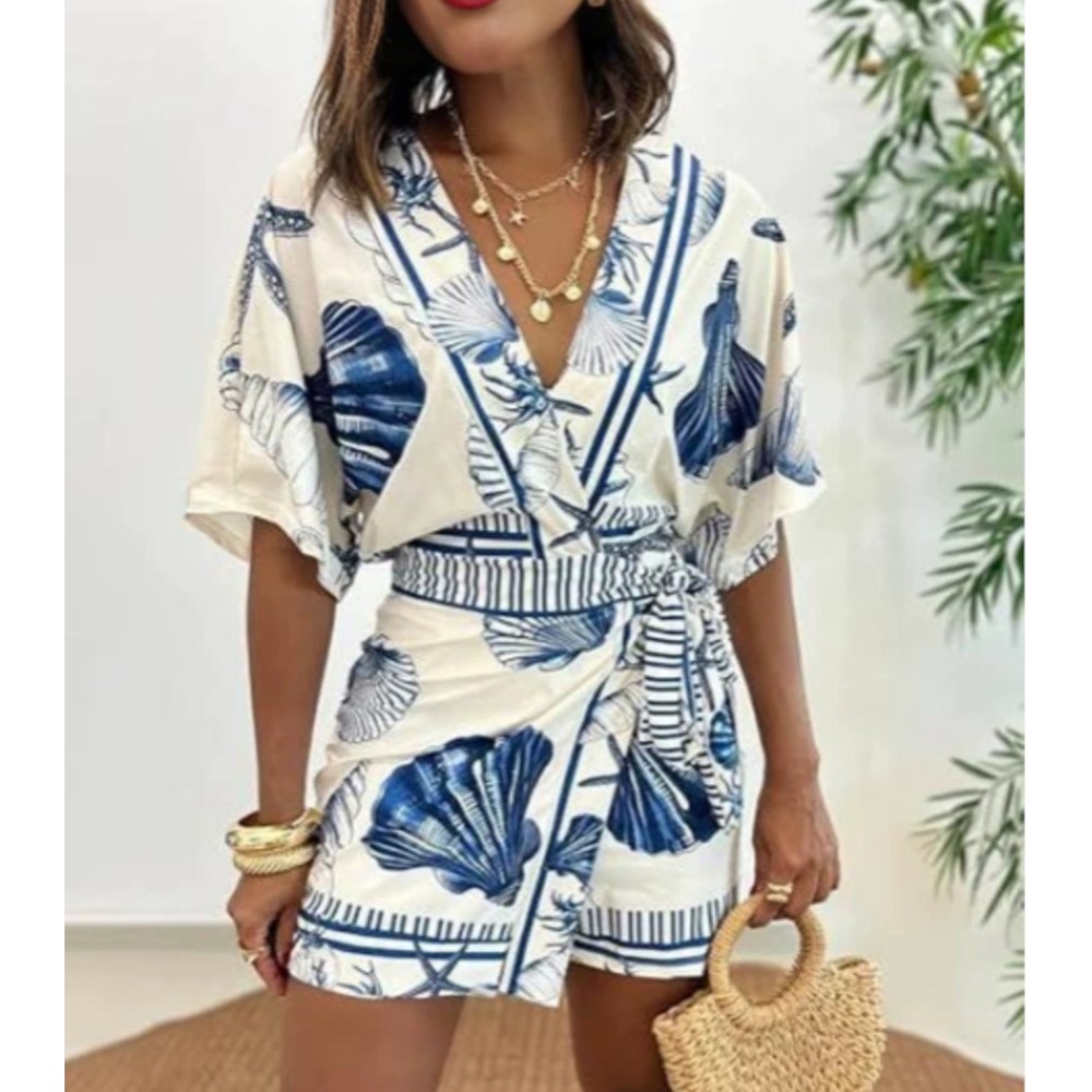 Fashion Printed Short Sleeve W - Home Office Romance ulasan dan harga