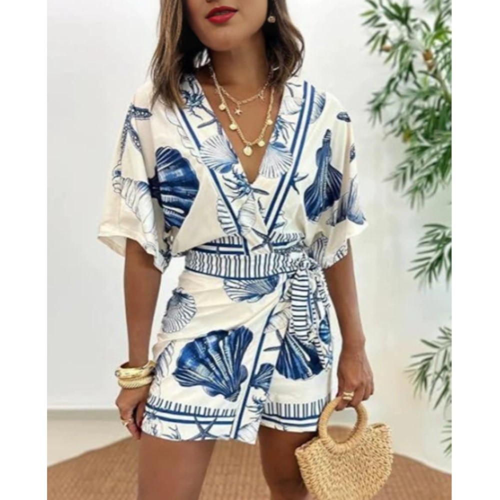 Fashion Printed Short Sleeve W - Home Office Romance ulasan dan harga
