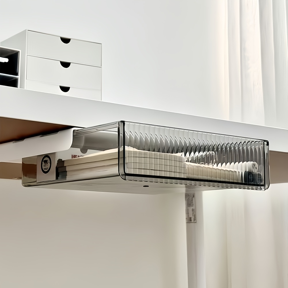 1pc Under Desk Clear Drawer Or - Office Drawer Organizer ulasan dan harga