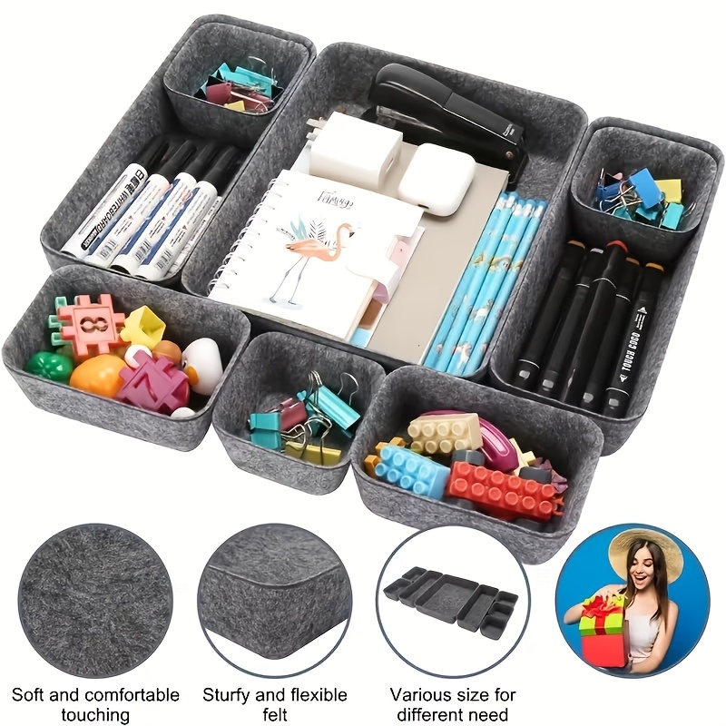 Drawer Felt Storage Box Soft D - Home Office Work Table ulasan dan harga