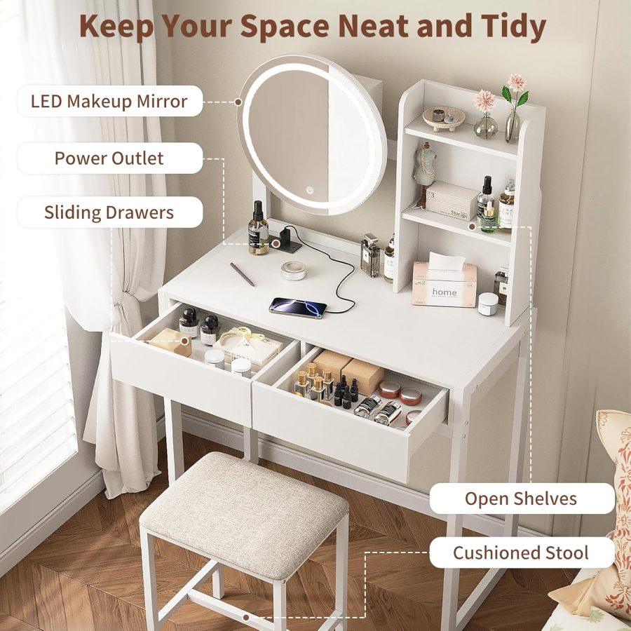 Small Vanity Desk with Mirror  - Desk Drawer Small ulasan dan harga