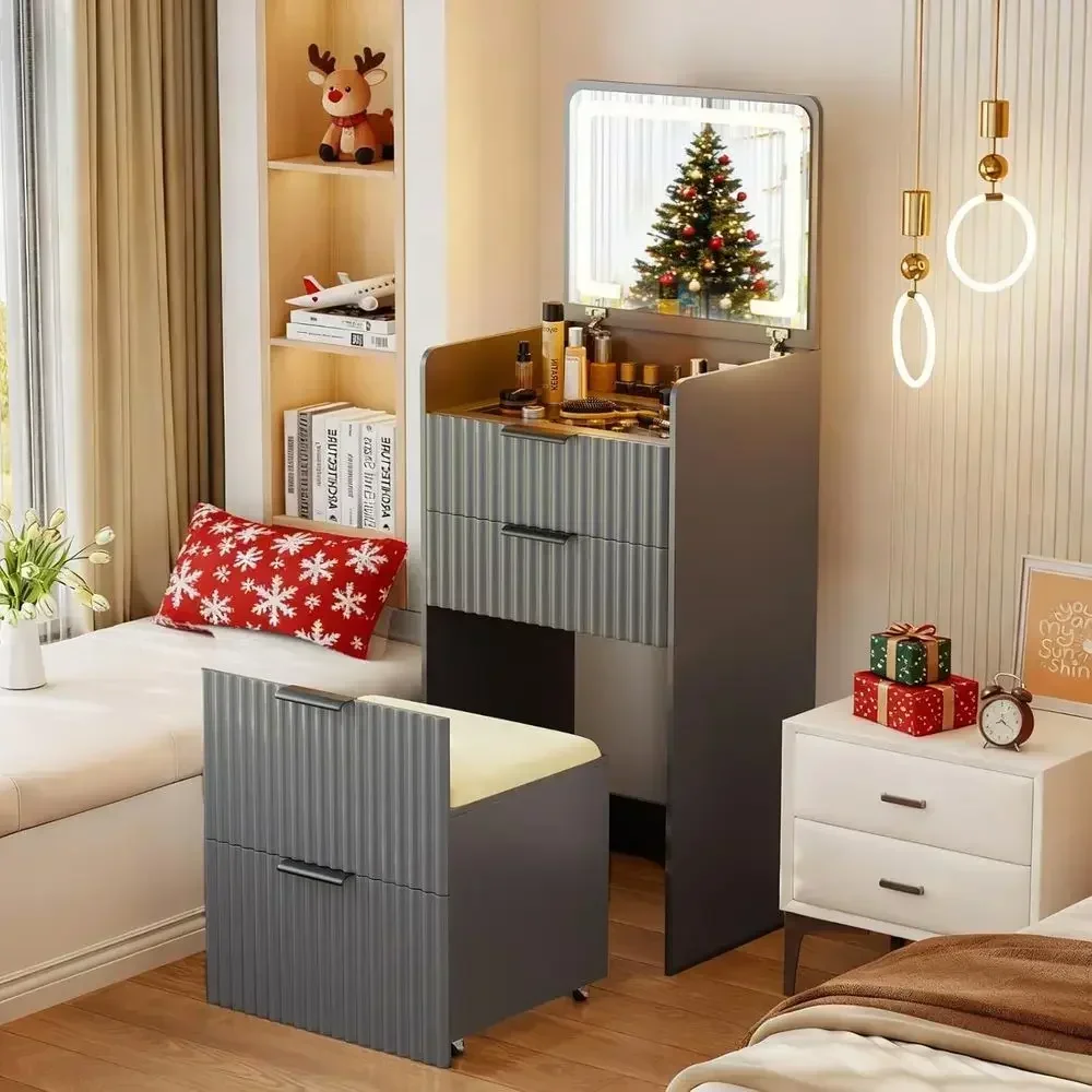 Grey Small Vanity Desk with Fl - Desk Drawer Small ulasan dan harga