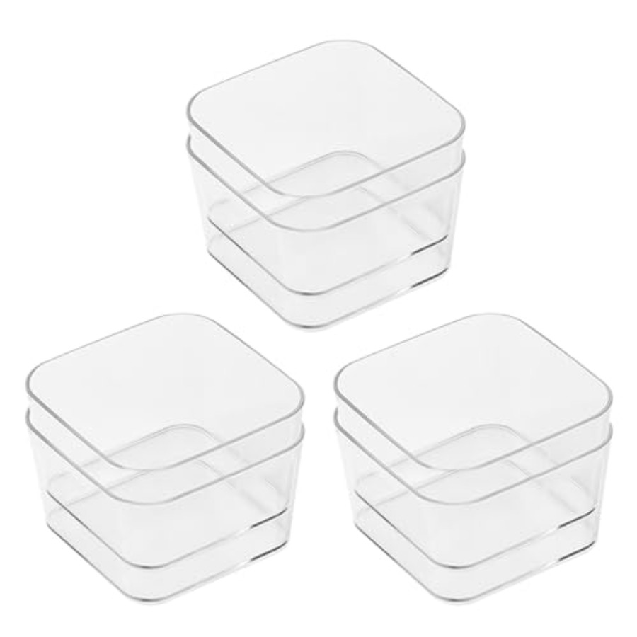 6pcs Clear Acrylic Storage Con - Desk Drawer Small ulasan dan harga