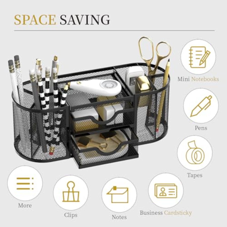 Mesh Desk Organizer, Desk Orga - Office Drawer Organizer ulasan dan harga