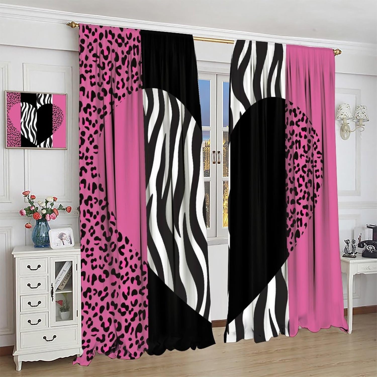 Art Wild Animal Skin Curtain，V - Home Office Romance ulasan dan harga
