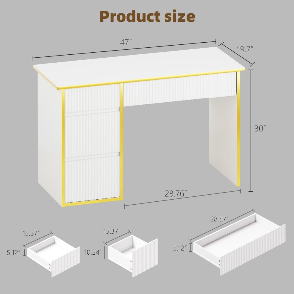 4 EVER WINNER White Desk with  - Desk Drawer Small ulasan dan harga