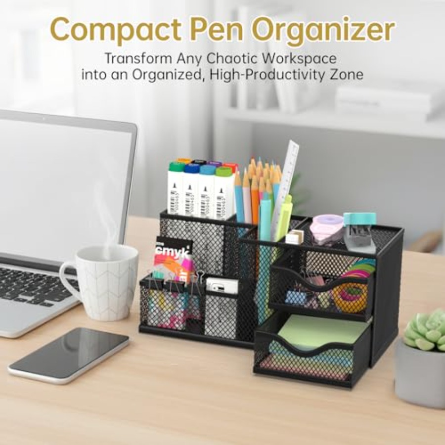 Mesh Desk Organizer, Pen Organ - Desk Drawer Small ulasan dan harga