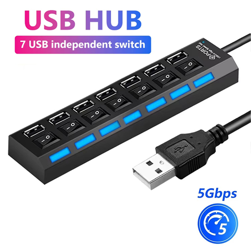 7 Port USB 2.0 Hub Splitter Fo - Home Office Laptop ulasan dan harga